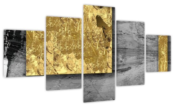 Obraz - Zlaté čtverce N⁰2 (125x70 cm)