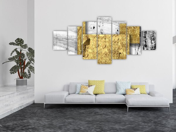 Obraz - Zlaté čtverce N⁰1 (210x100 cm)