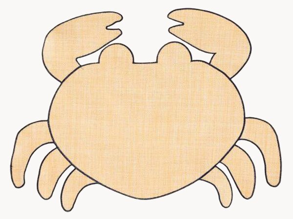 Prostírání z rafie ve tvaru kraba's vyšívaným okrajem Crab