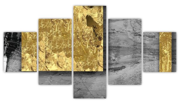 Obraz - Zlaté čtverce N⁰2 (125x70 cm)