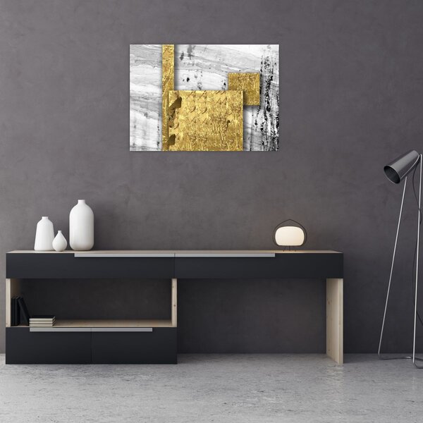 Obraz - Zlaté čtverce N⁰1 (70x50 cm)