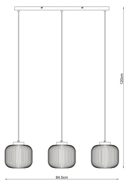 ZÁVĚSNÉ SVÍTIDLO, 84.5/20/120 cm Collett's Monde - Online Only svítidla, Online Only