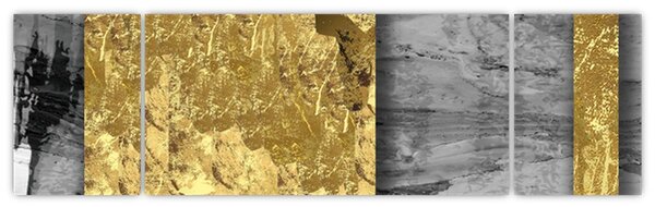 Obraz - Zlaté čtverce N⁰2 (170x50 cm)