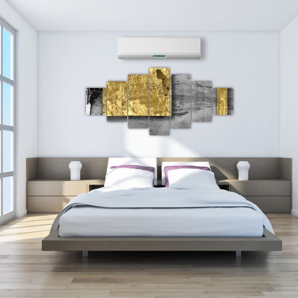 Obraz - Zlaté čtverce N⁰2 (210x100 cm)
