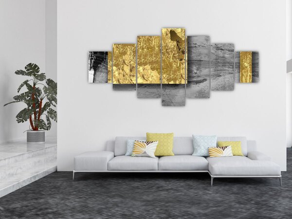 Obraz - Zlaté čtverce N⁰2 (210x100 cm)