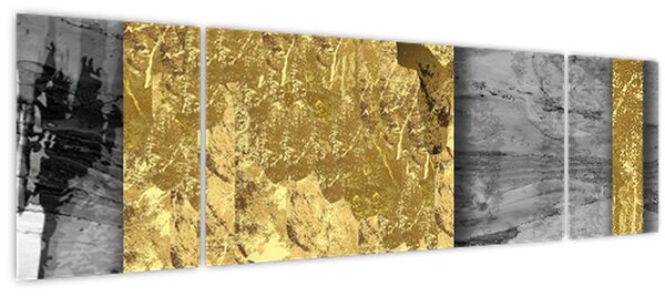 Obraz - Zlaté čtverce N⁰2 (170x50 cm)