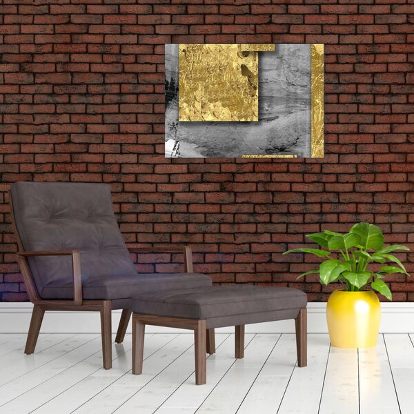 Obraz - Zlaté čtverce N⁰2 (70x50 cm)