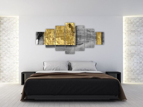 Obraz - Zlaté čtverce N⁰2 (210x100 cm)
