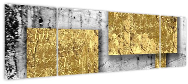 Obraz - Zlaté čtverce N⁰3 (170x50 cm)