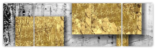 Obraz - Zlaté čtverce N⁰3 (170x50 cm)