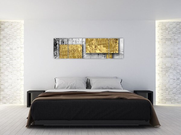 Obraz - Zlaté čtverce N⁰3 (170x50 cm)