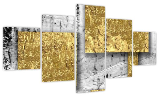 Obraz - Zlaté čtverce N⁰3 (125x70 cm)