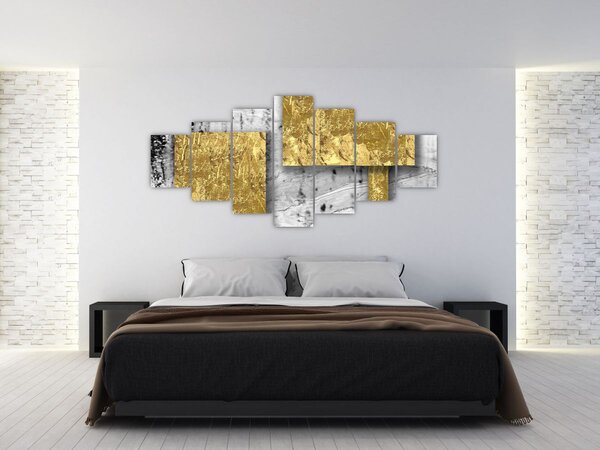 Obraz - Zlaté čtverce N⁰3 (210x100 cm)