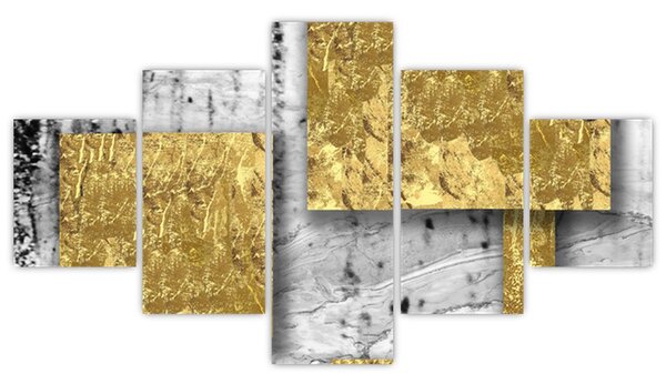 Obraz - Zlaté čtverce N⁰3 (125x70 cm)