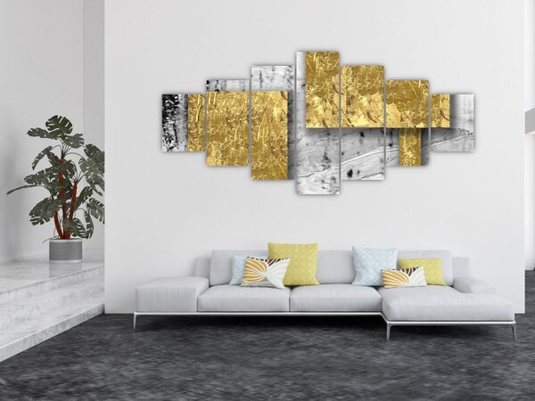 Obraz - Zlaté čtverce N⁰3 (210x100 cm)