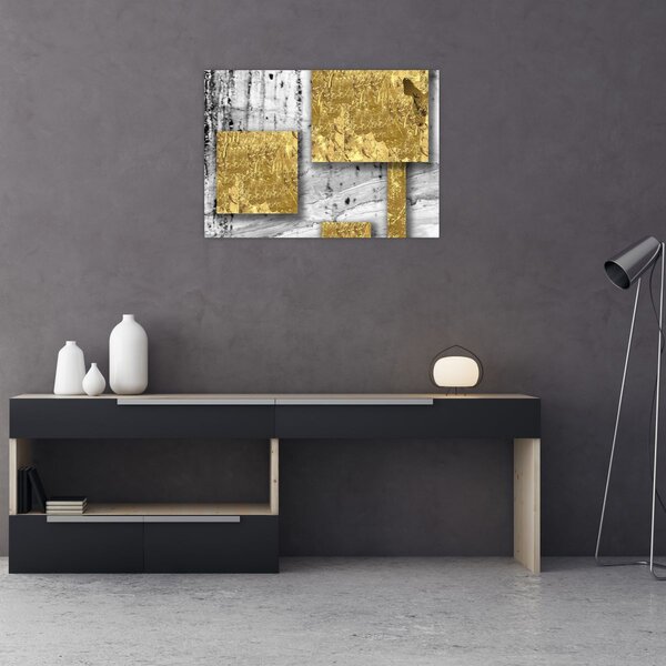 Obraz - Zlaté čtverce N⁰3 (70x50 cm)