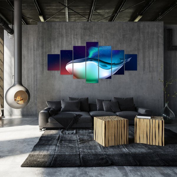 Obraz - Velryba ve vesmíru (210x100 cm)