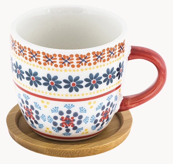 Sada šálků na kávu's podšálky z kostního porcelánu Gardeny, 6 dílů