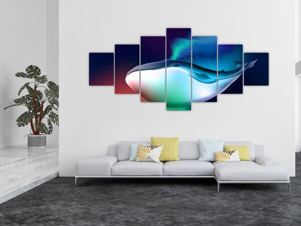 Obraz - Velryba ve vesmíru (210x100 cm)