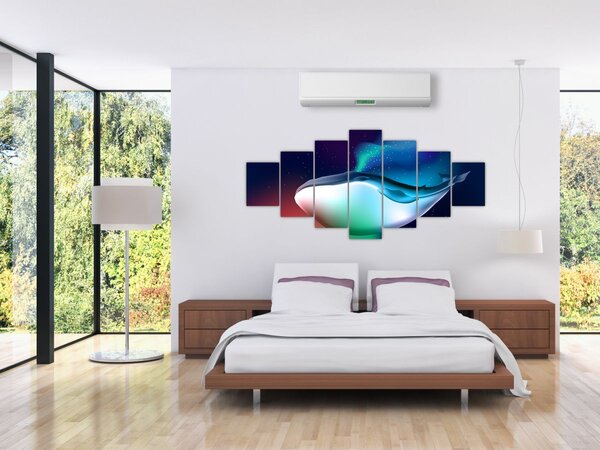 Obraz - Velryba ve vesmíru (210x100 cm)