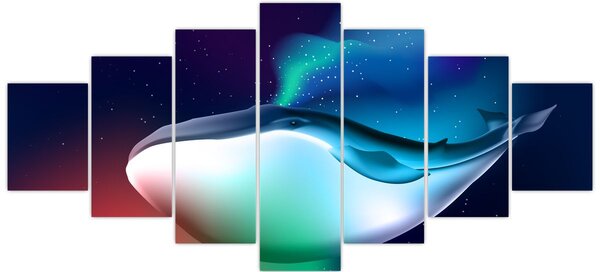 Obraz - Velryba ve vesmíru (210x100 cm)