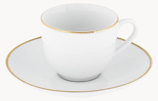 Sada porcelánových šálků na kávu's podšálky Gold Chic, 6 dílů