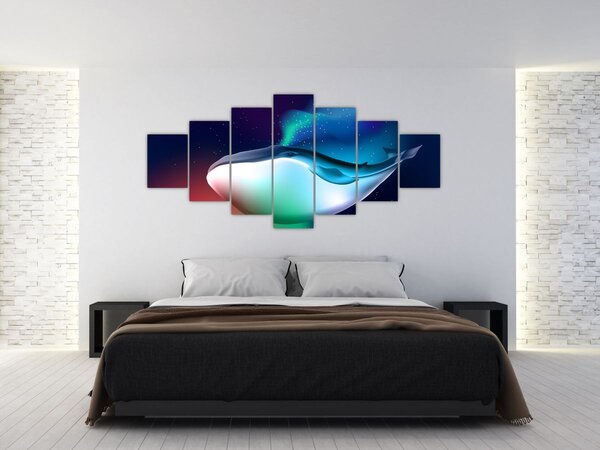 Obraz - Velryba ve vesmíru (210x100 cm)