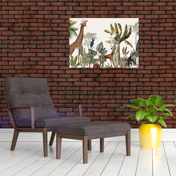Obraz - Džungle plná zvířátek (70x50 cm)