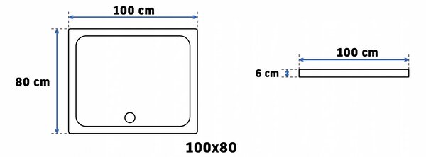 Rea Savoy obdélníková sprchová vanička se sifonem 100x80 cm bílá REA-K5332