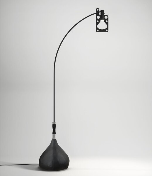 Axolight Bul-bo, industriální stojací lampa se stmívačem, 15,3W LED 2700K, černá, výška 233cm