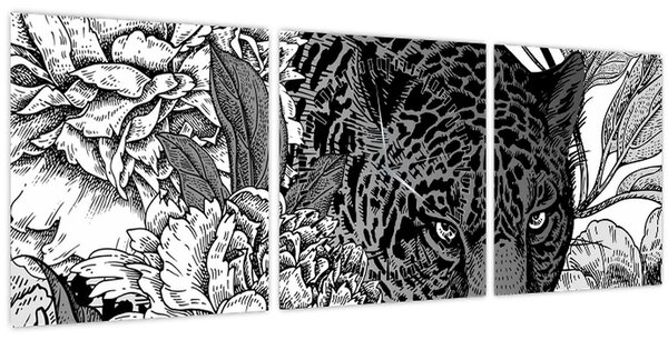Obraz - Exotická zahrada (s hodinami) (90x30 cm)