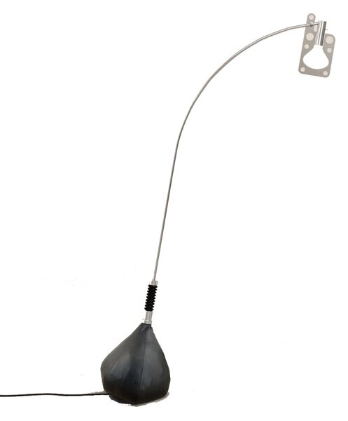 Axolight Bul-bo, industriální stojací lampa se stmívačem, 15,3W LED 3000K, hliník/černá, výška 233cm