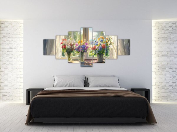 Obraz - Kytice u okna (210x100 cm)