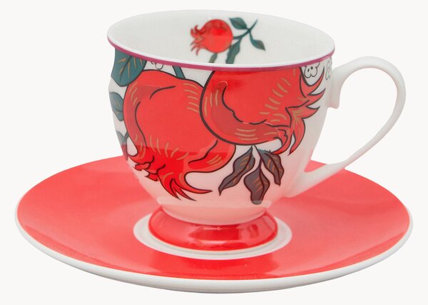 Sada porcelánových šálků na kávu's podšálky Alice, 3 díly