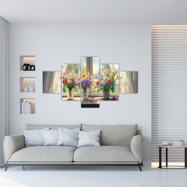 Obraz - Kytice u okna (125x70 cm)