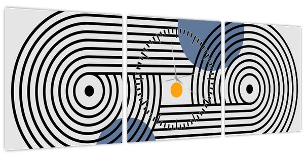 Obraz - Minimalistická abstrakce N⁰3 (s hodinami) (90x30 cm)