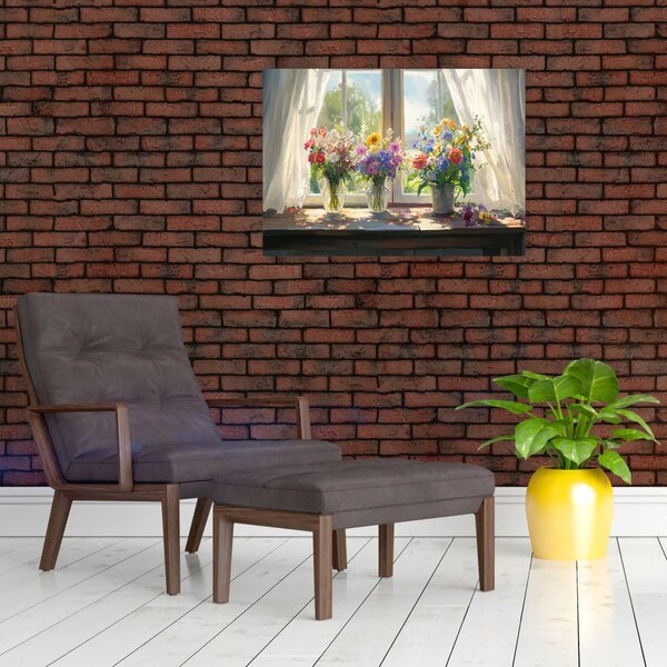Obraz - Kytice u okna (70x50 cm)