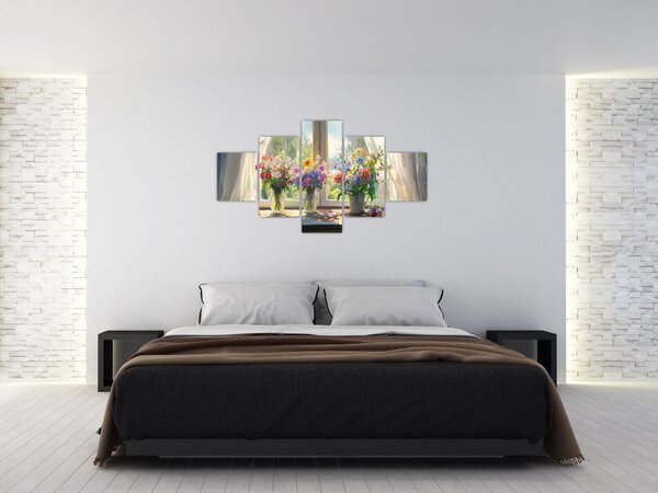 Obraz - Kytice u okna (125x70 cm)