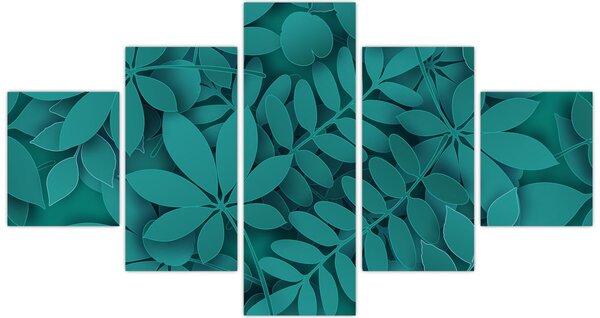 Obraz - Tyrkysové listy (125x70 cm)