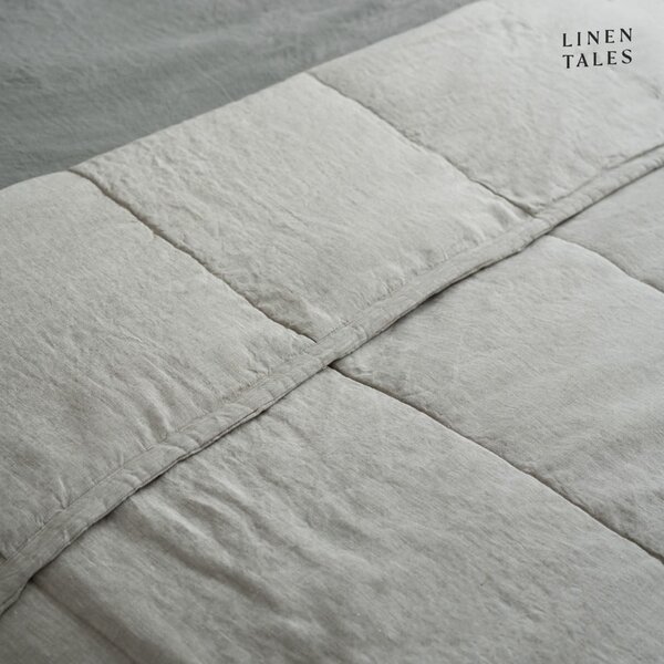 Lněný prošívaný přehoz v přírodní barvě 140x220 cm Melange – Linen Tales