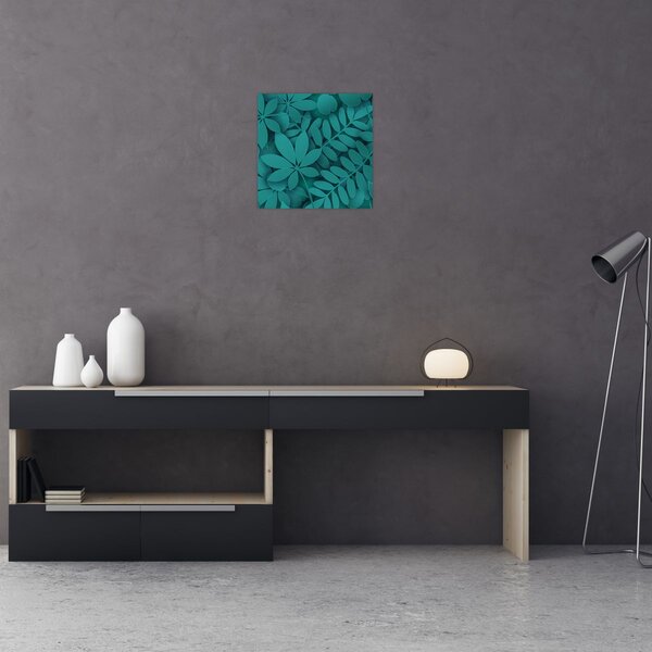Obraz - Tyrkysové listy (30x30 cm)