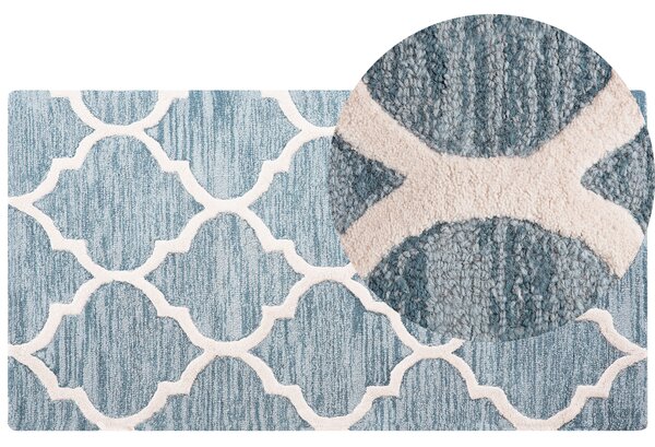 Světle modrý bavlněný koberec 80x150 cm YALOVA