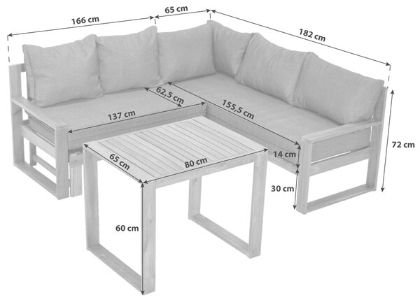 ZAHRADNÍ SEDACÍ SOUPRAVA dřevo Gardenson, Online Only