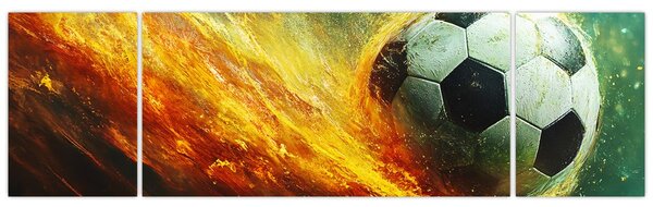 Obraz - Fotbalový míč v letu (170x50 cm)