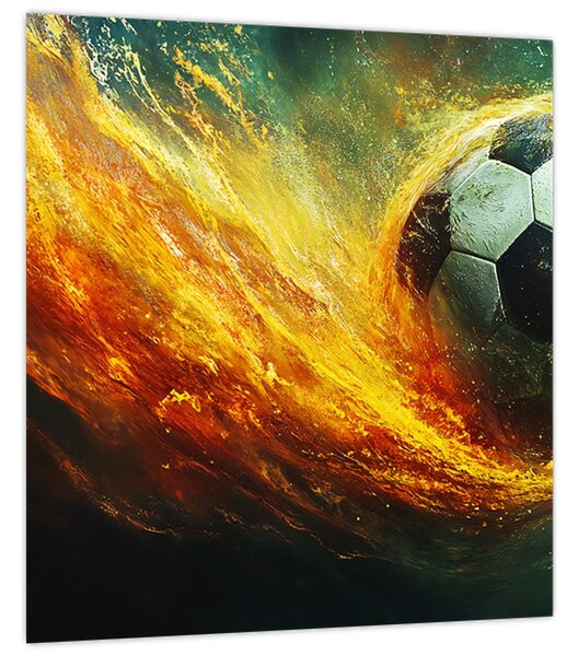 Obraz - Fotbalový míč v letu (30x30 cm)