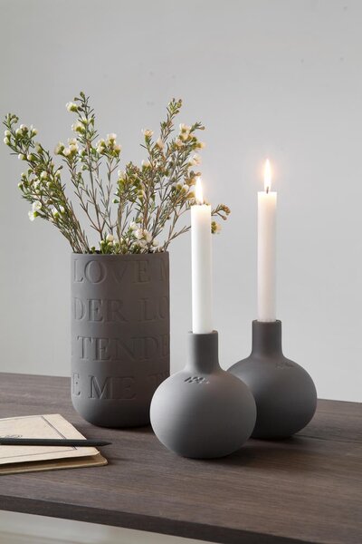 Kähler Design Svícen Globo Grey - 12 cm KD140