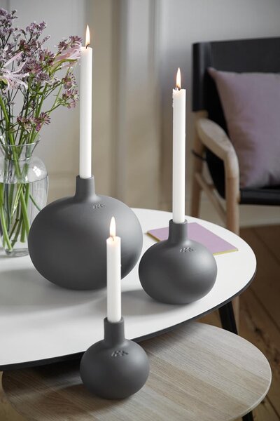 Kähler Design Svícen Globo Grey - 12 cm KD140
