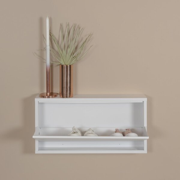 Bílý kovový výklopný botník 75x37,5x12,5 cm Billy – Spinder Design