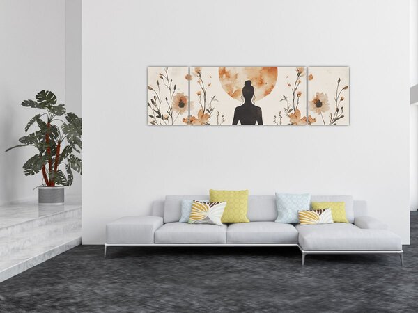 Obraz - Oranžová jóga (170x50 cm)