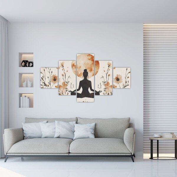 Obraz - Oranžová jóga (125x70 cm)